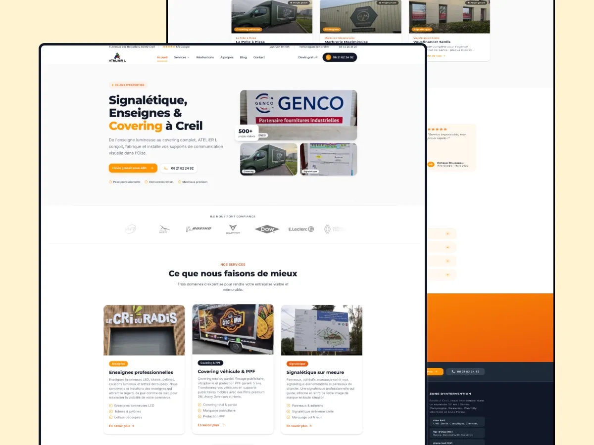 Site vitrine & SEO local - Atelier L