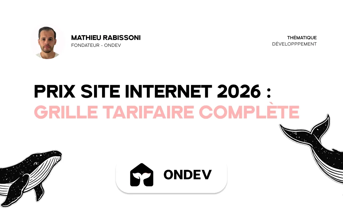 Prix site internet 2026 : grille tarifaire complète