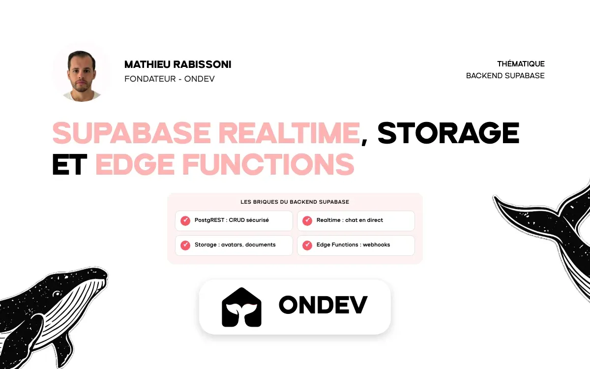 Supabase Realtime, Storage et Edge Functions