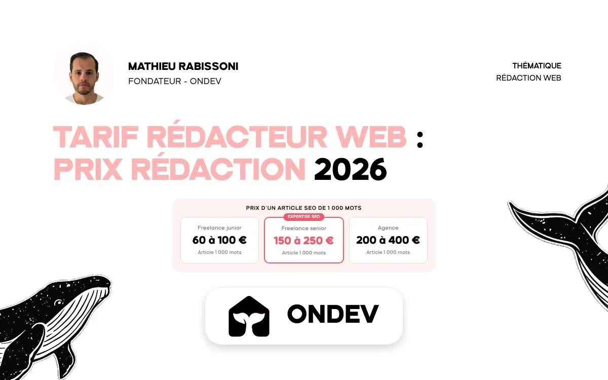 Tarif rédacteur web : prix rédaction 2026